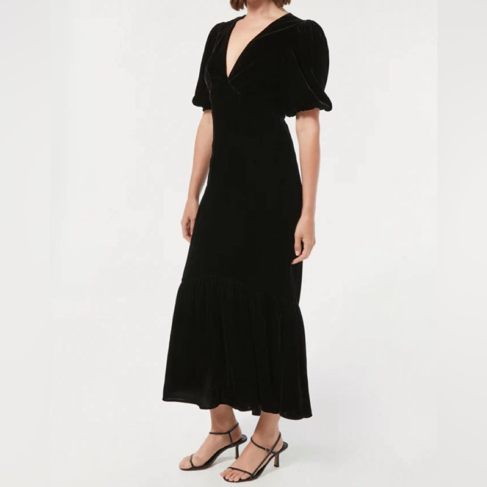 Black Velvet Esther Dress | RHODE | Size 0